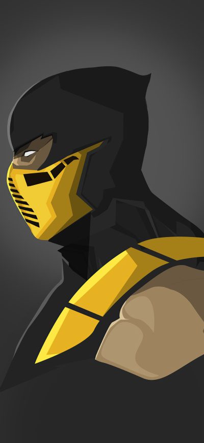 Fond d'écran iPhone Scorpion Mortal Kombat Minimal 5k