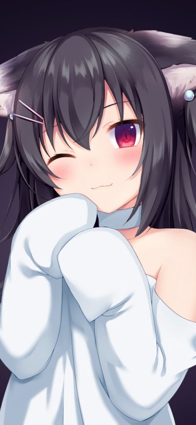 Fond d'écran Anime Girl Cat Ears 4k sur iPhone
