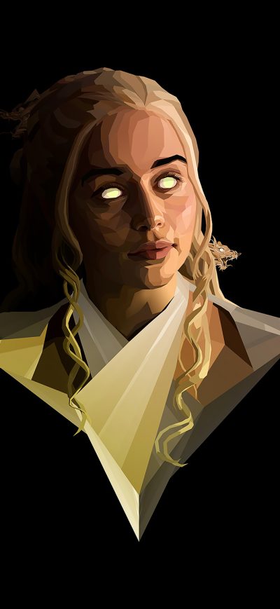 Fond d'écran iPhone Emilia Clarke Polygon Art 4k