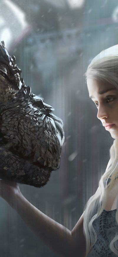 Fond d'écran iPhone Daenerys Targaryen With Dragon Artwork