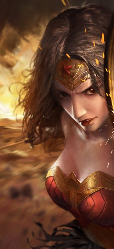 Fond d'écran iPhone Wonder Woman Amazing Artwork Shield