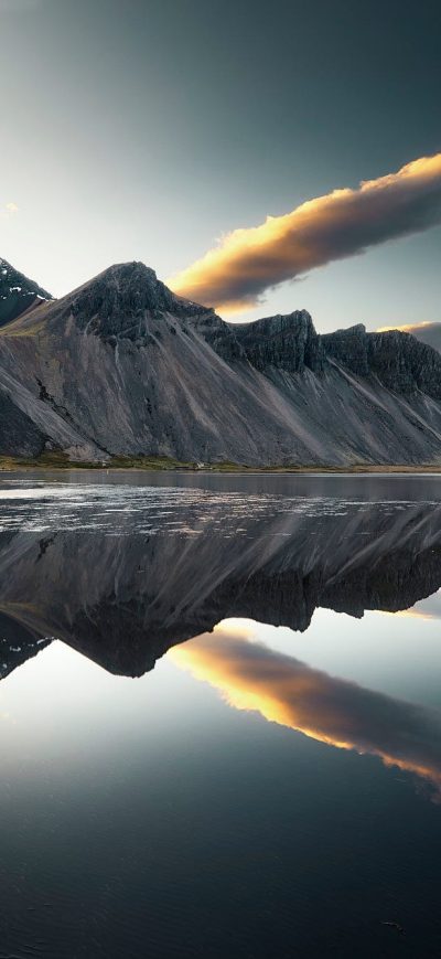 Fond d'écran iPhone Mountains Clouds Lake Reflection Sun Sky