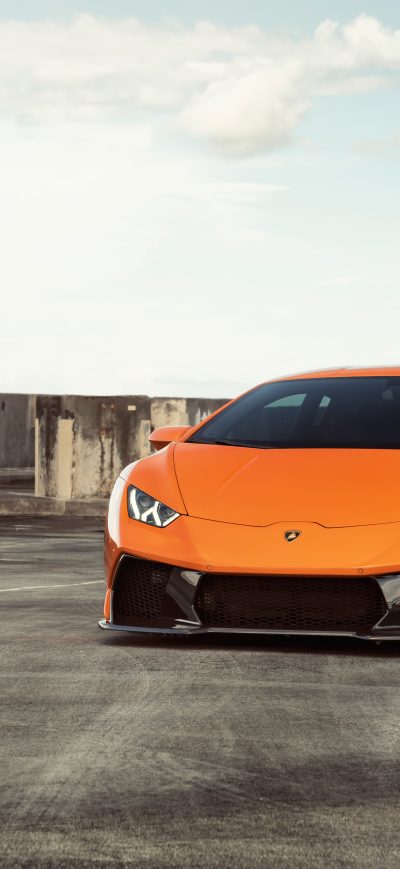 Fond d'écran iPhone Orange Lamborghini Huracan 8k 2018