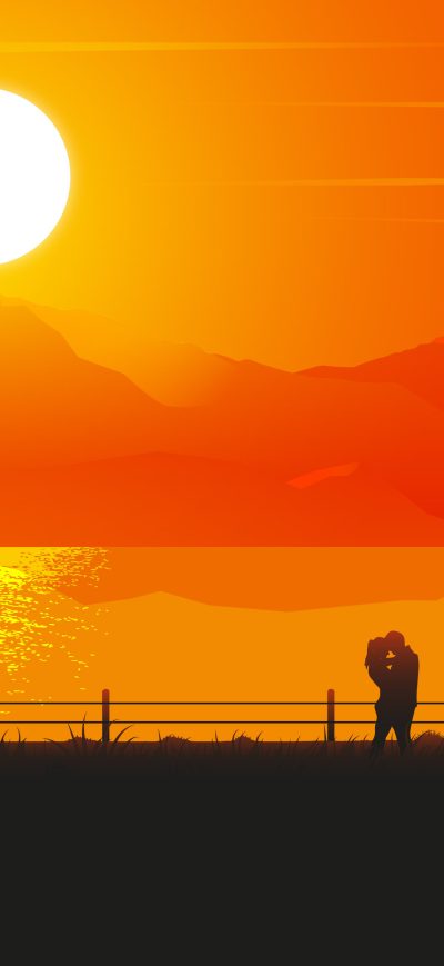 Fond d'écran iPhone Love Couple Illustrator 4k