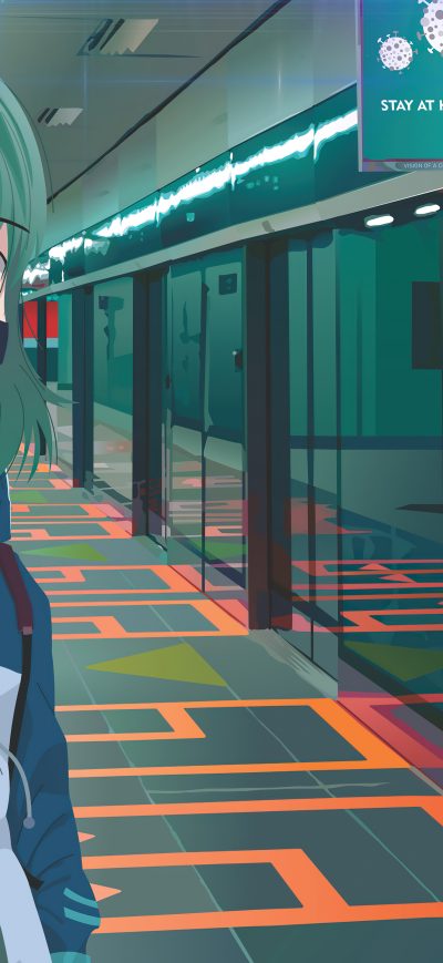 Fond d'écran iPhone Jakarta Cyberpunk Anime Girl Mask 5k