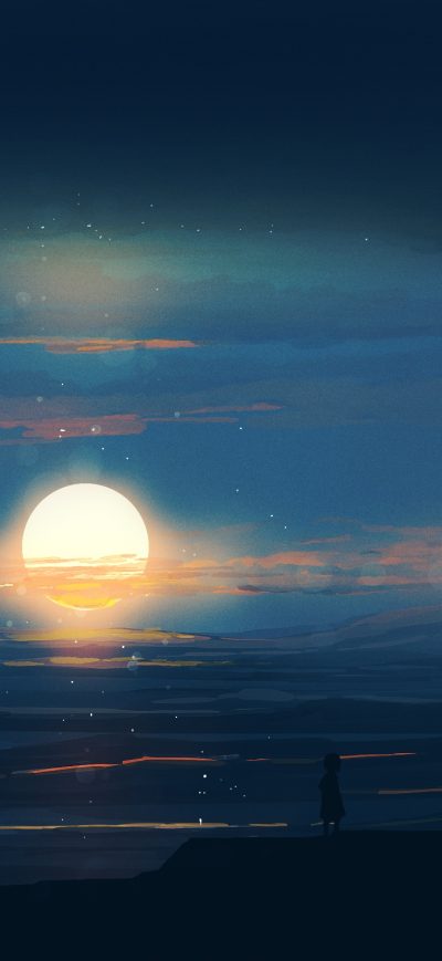 Fond d'écran iPhone Landscape Sunset Evening Artwork 4k