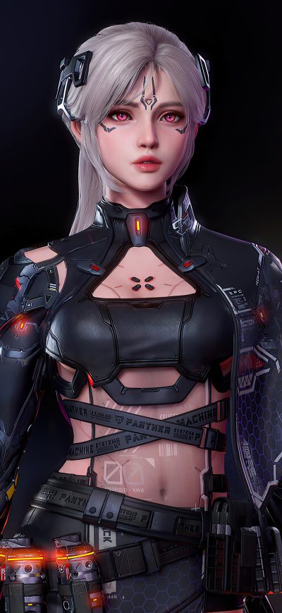 Fond d'écran iPhone Cyberpunk Girl Arm 4k