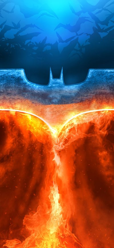 Fond d'écran iPhone Batman Fire Rise Logo