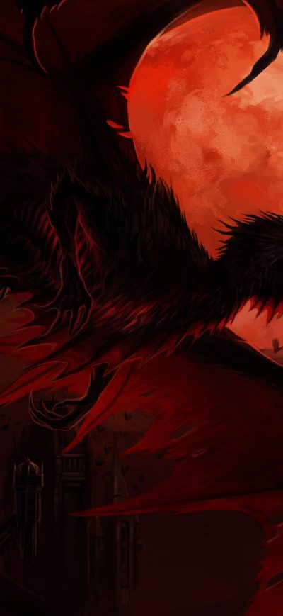 Fond d'écran iPhone Dragon In Dark Night 4k