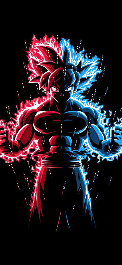 Fond d'écran iPhone God Red Blue Goku Dragon Ball Z