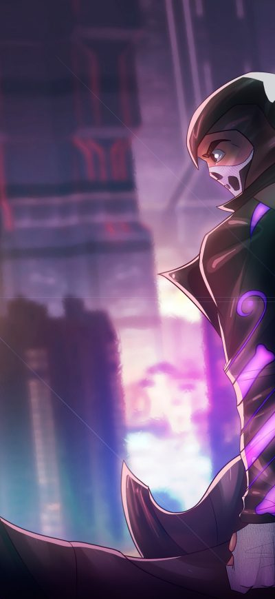 Fond d'écran iPhone Cyberpunk Grim Reaper 4k