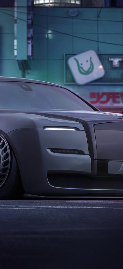Fond d'écran iPhone The Dark Rolls Royce 4k