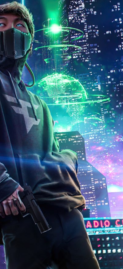 Fond d'écran iPhone Cyber City Manipulation 4k