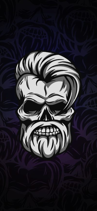 Fond d'écran iPhone Beard Skull Dark 4k