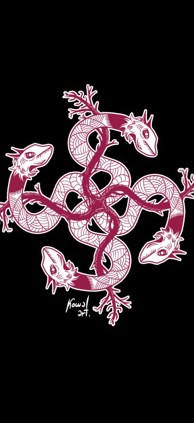 Fond d'écran iPhone Snake Tattoo Red Dark