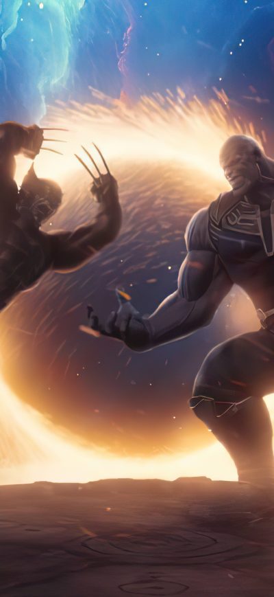 Fond d'écran iPhone Thanos Vs Wolverine 4k