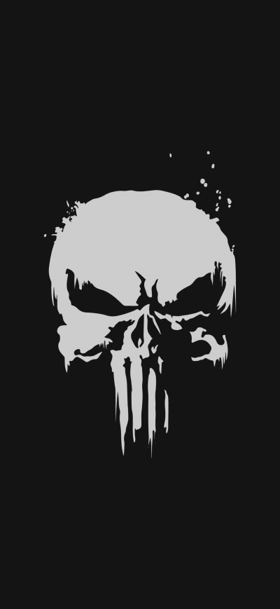 Fond d'écran iPhone The Punisher Minimalist Logo 4k