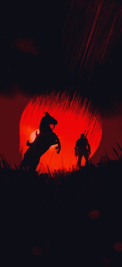 Fond d'écran iPhone The Witcher 3 Wild Hunt Minimalist Art 4k