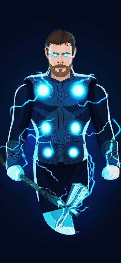 Fond d'écran iPhone Thor Chris Hemsworth Minimal Art 5k
