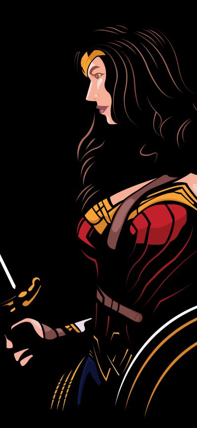 Fond d'écran iPhone Wonder Woman 4k Minimalism