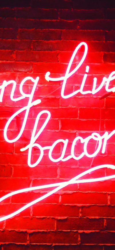 Fond d'écran iPhone Long Live Bacon Neon Lights