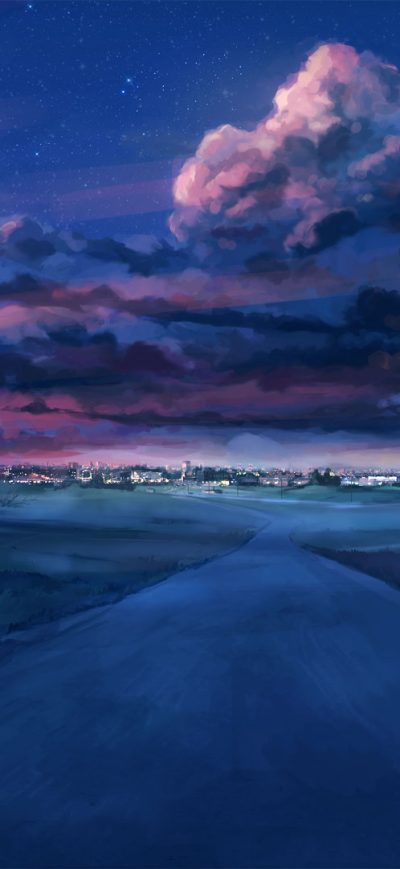 Fond d'écran Anime Night Scenery sur iPhone