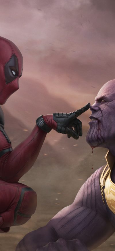 Fond d'écran iPhone Deadpool Vs Thanos 4k