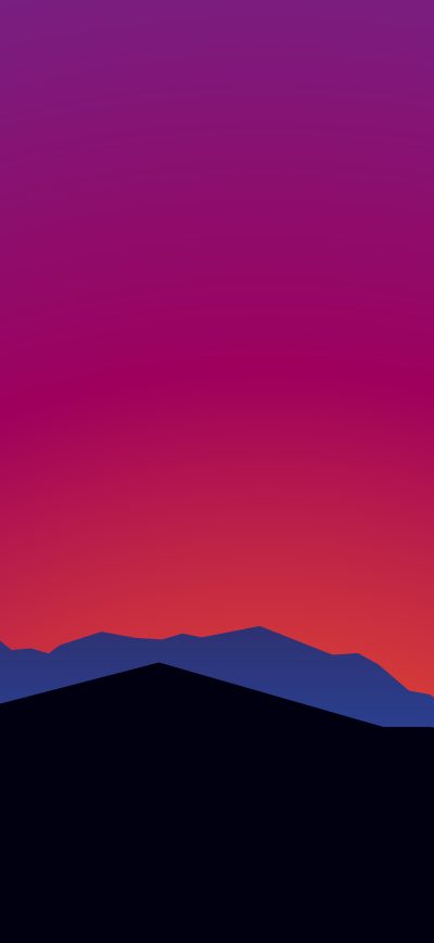 Fond d'écran iPhone Mountain Landscape Sunset Minimalist 15k