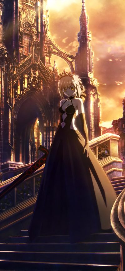 Fond d'écran iPhone Fate Stay Night Anime Girl Walking Through Stairs