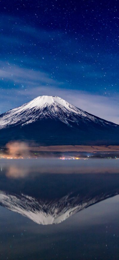 Fond d'écran iPhone Mount Fuji Night Reflections