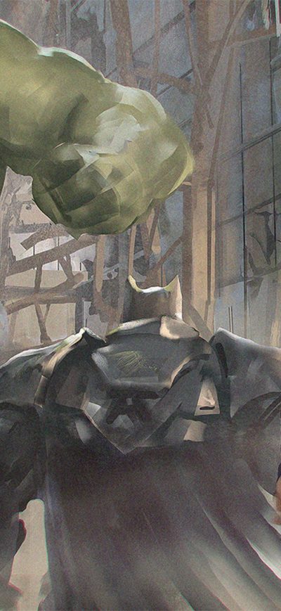 Fond d'écran iPhone Superman And Batman Vs Hulk Artwork