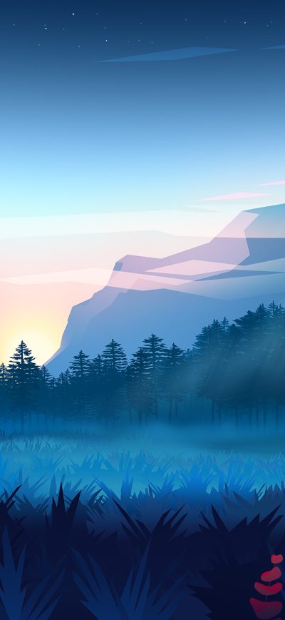 Fond d'écran iPhone Mountains Digital Art Minimalist