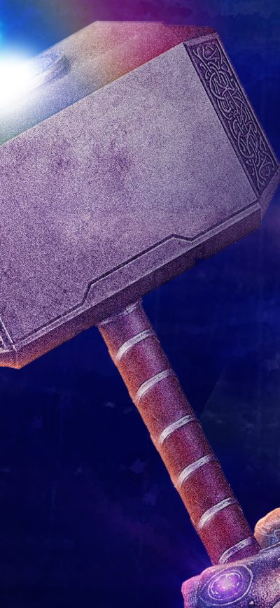 Fond d'écran iPhone Thanos Gauntlet With Thor Hammer