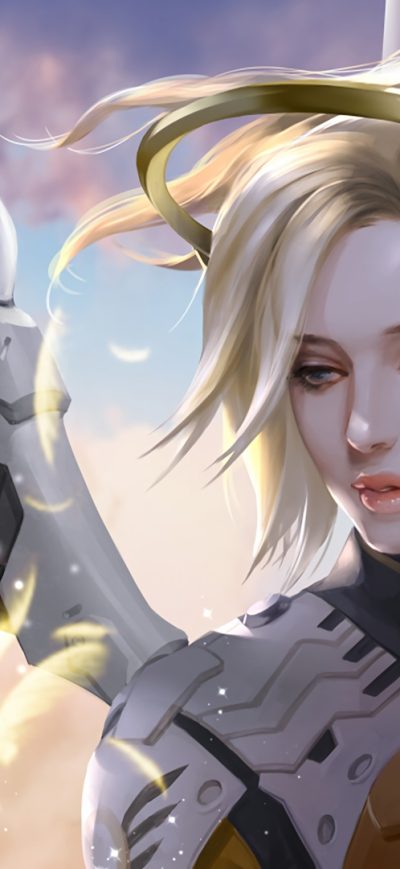 Fond d'écran iPhone Mercy Overwatch Game Artwork