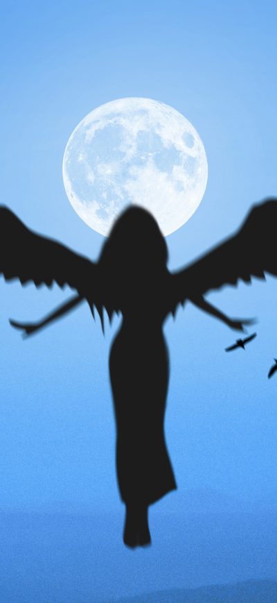 Fond d'écran iPhone Angel Silhouette 4k