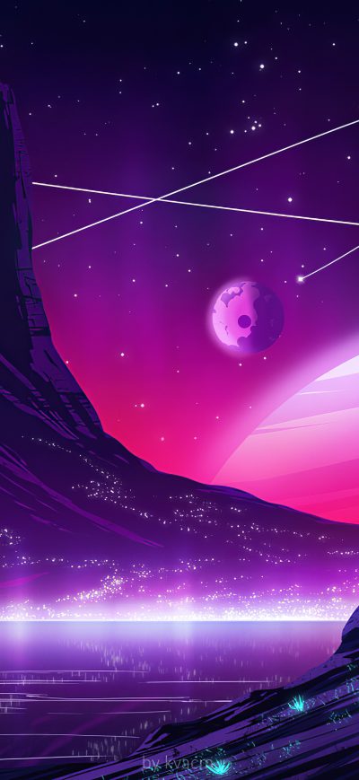Fond d'écran iPhone Planetary Dream Pink 4k