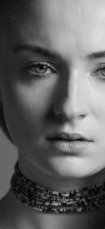 Fond d'écran iPhone Sophie Turner Monochrome Portrait 4k