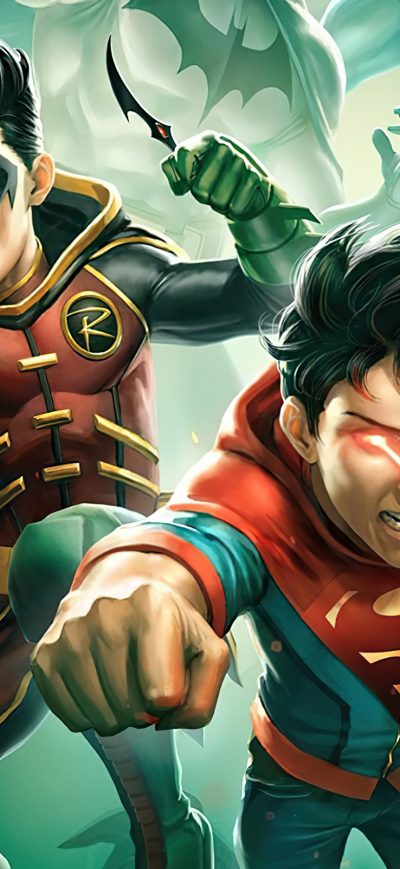 Fond d'écran iPhone Batman And Superman Battle Of The Super Sons