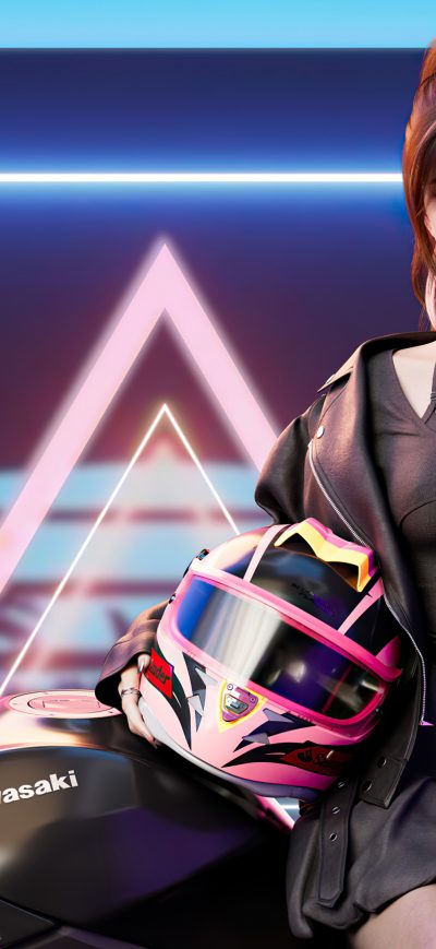 Fond d'écran iPhone Cool Cgi Biker Girl With Ninja H2r