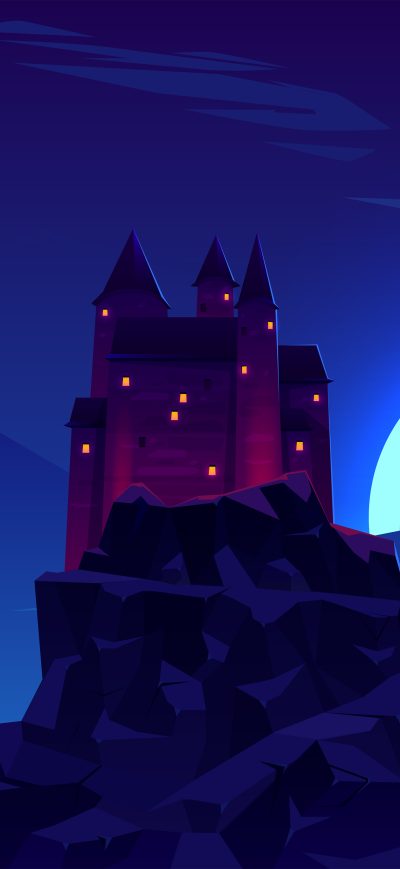 Fond d'écran iPhone Castle Rock Night Minimal 4k