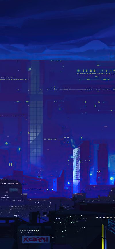 Fond d'écran iPhone City Futuristic Morning Blue Sense 5k