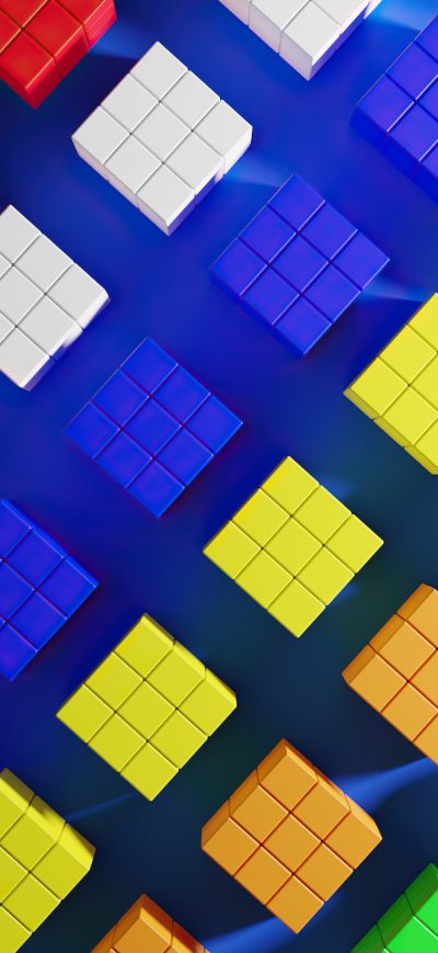 Fond d'écran iPhone Colorful Cubes Minimal 4k