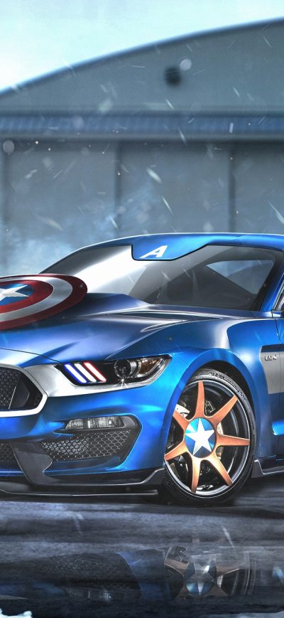 Fond d'écran iPhone Mustang Captain America