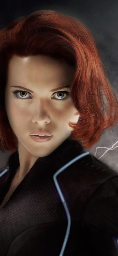 Fond d'écran iPhone Black Widow 5K Art