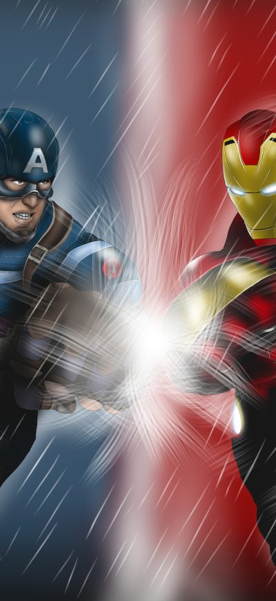 Fond d'écran iPhone Captain America And Iron Man Artwork 5k