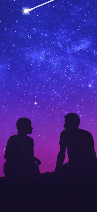 Fond d'écran iPhone Silhouette Couple About The Stars