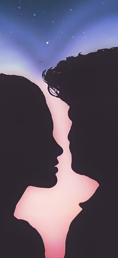 Fond d'écran iPhone Couple Love Silhouette Closeup 4k