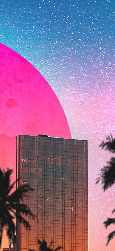 Fond d'écran iPhone City Vice Outrun 4k