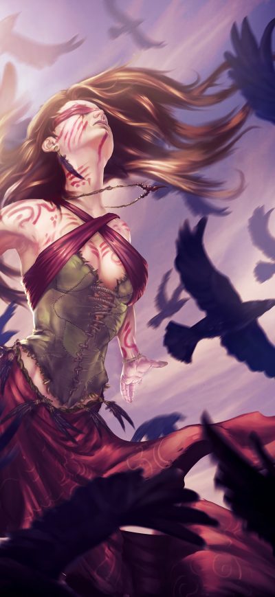 Fond d'écran iPhone Raven Fantasy Girl