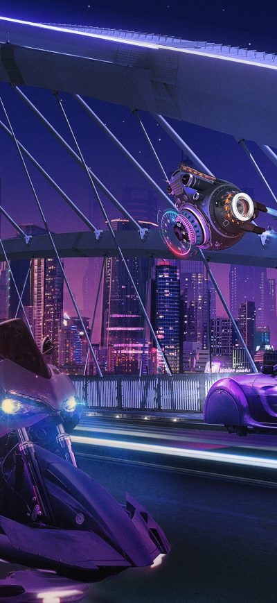 Fond d'écran iPhone Dubai Night Ride Scifi 4k